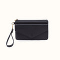 Goldie Wristlet in Pebbled Leather - Black- FOL