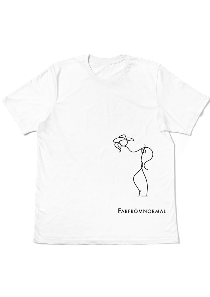 Far From Normal Cowgirl with Pony in White T-Shirt