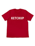 unisex graphic tshirt featuring the graphics Ketchup - flat front view
