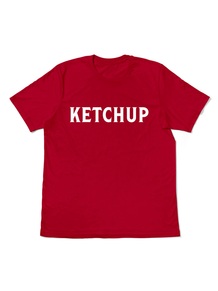 unisex graphic tshirt featuring the graphics Ketchup - flat front view