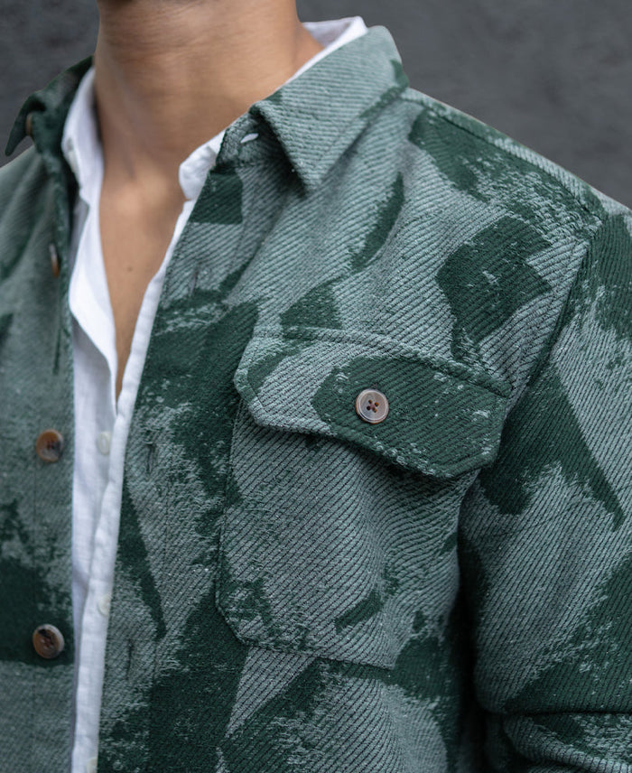 Green Jacquard Overshirt