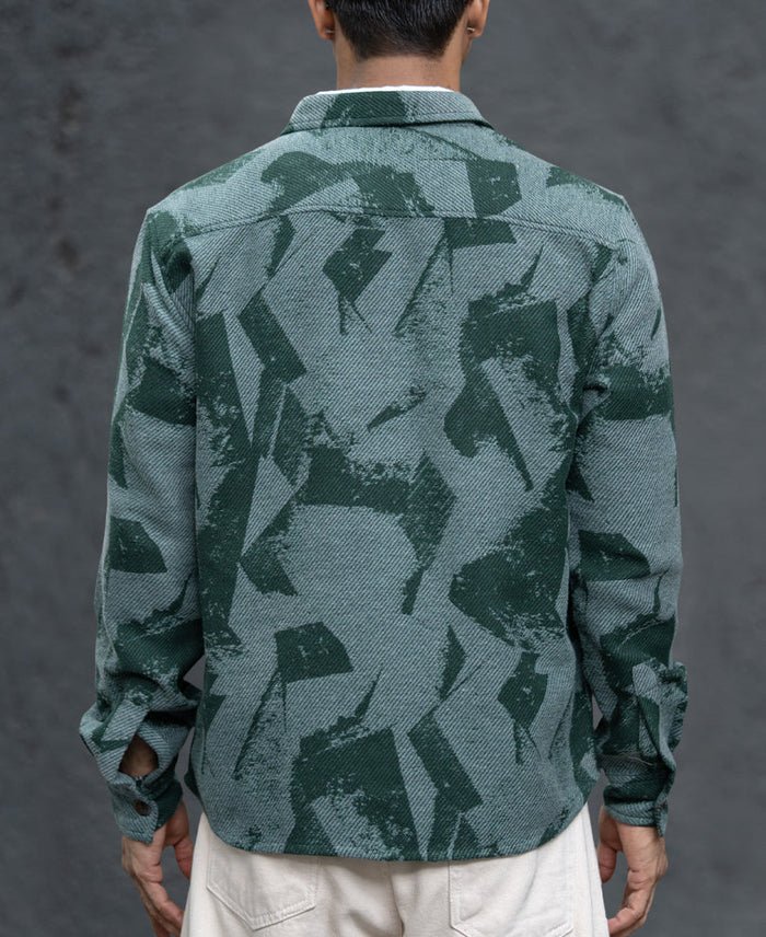 Green Jacquard Overshirt
