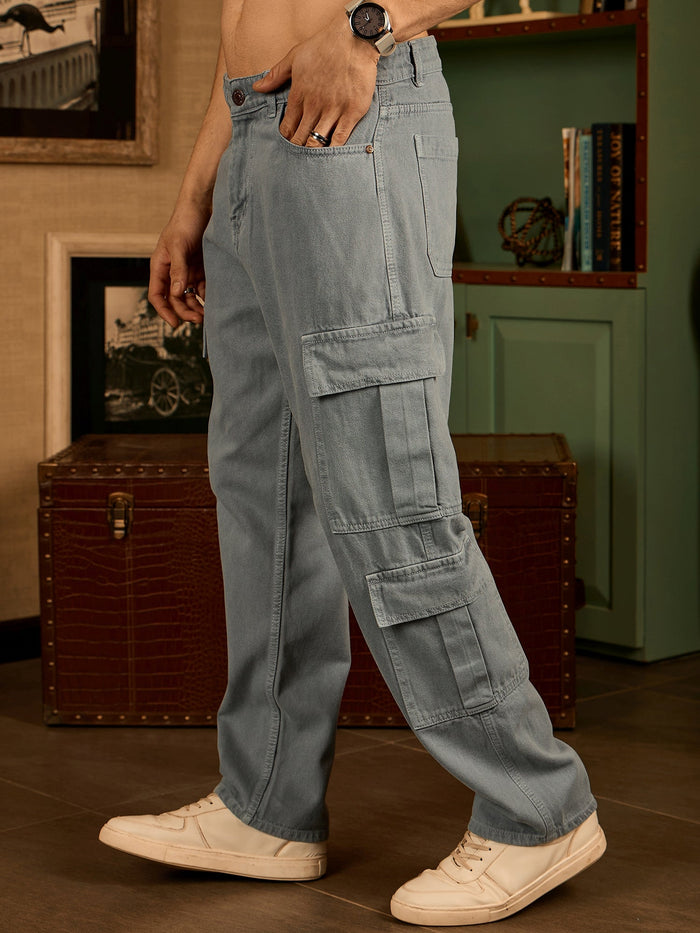 Grey Korean Cargo Jeans