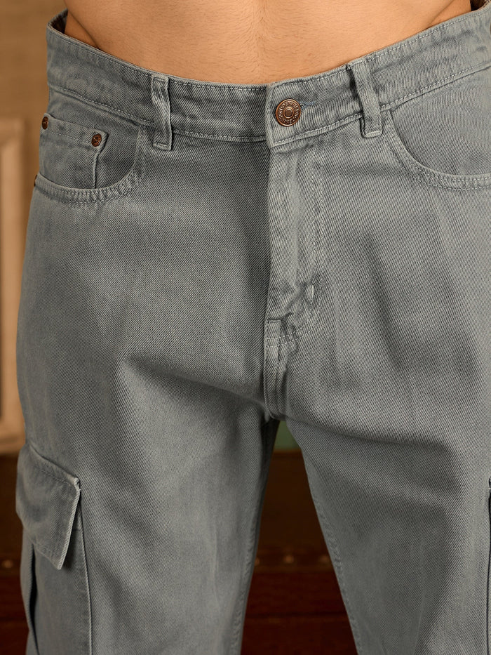 Grey Korean Cargo Jeans