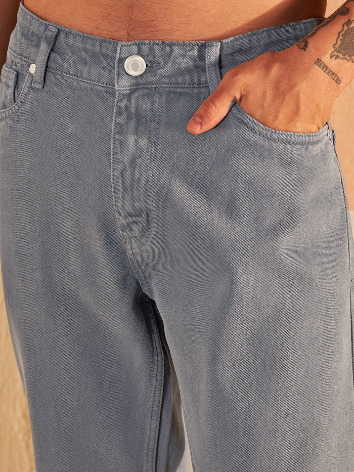 Grey Straight Fit Jeans