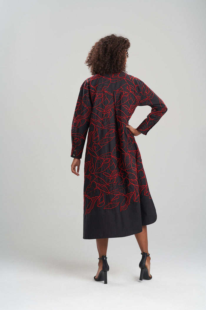 Hana Cotton Poplin Embroidered Dress