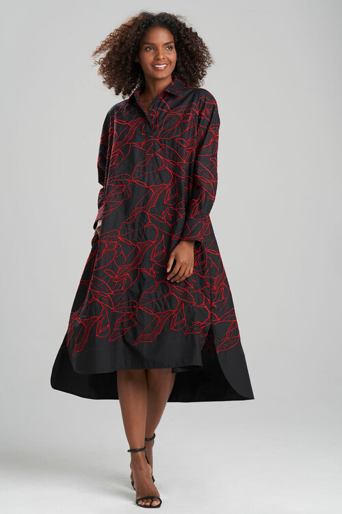 Hana Cotton Poplin Embroidered Dress