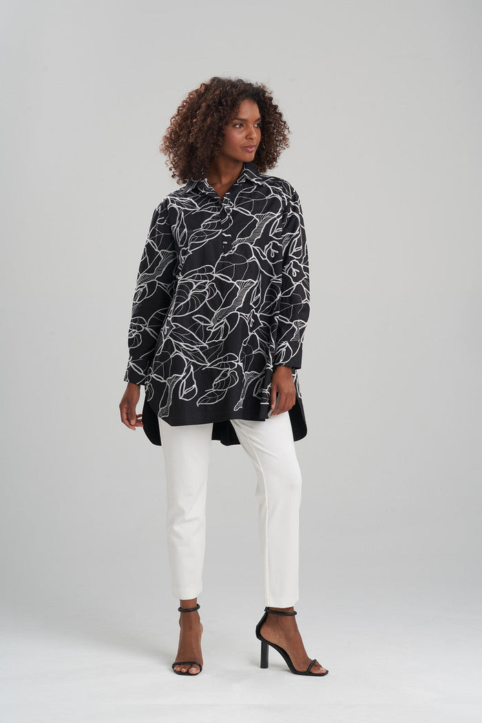 Hana Cotton Poplin Embroidered Shirt