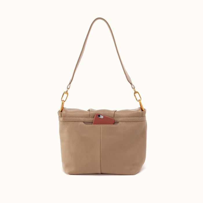 Harley Convertible Shoulder Bag in Pebbled Leather - Cedar Sagebrush