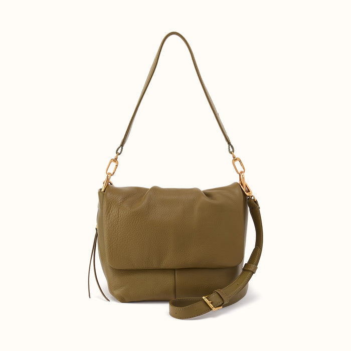 Harley Convertible Shoulder Bag In Pebbled Leather - Sunlit Sage