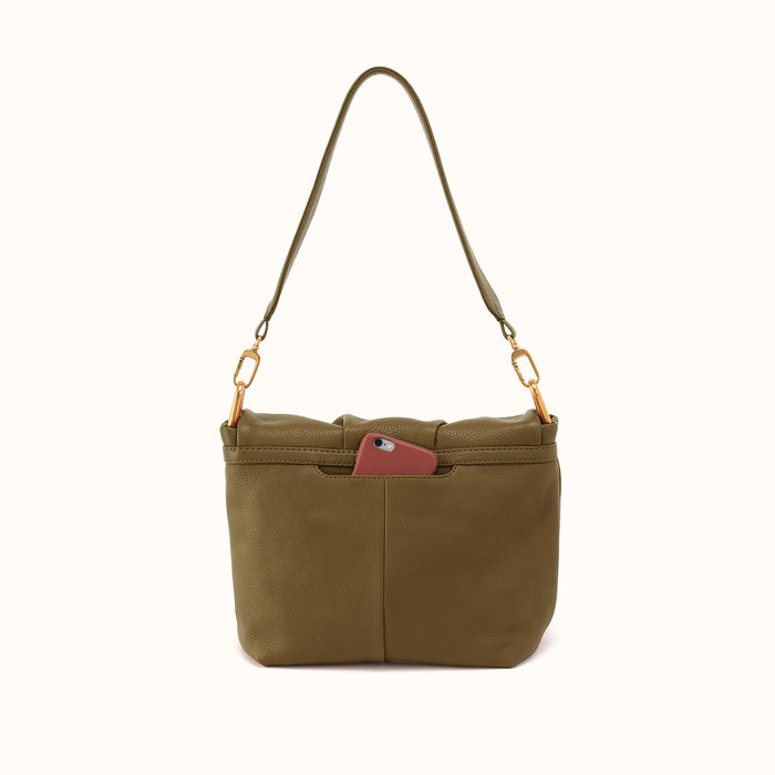 Harley Convertible Shoulder Bag In Pebbled Leather - Sunlit Sage