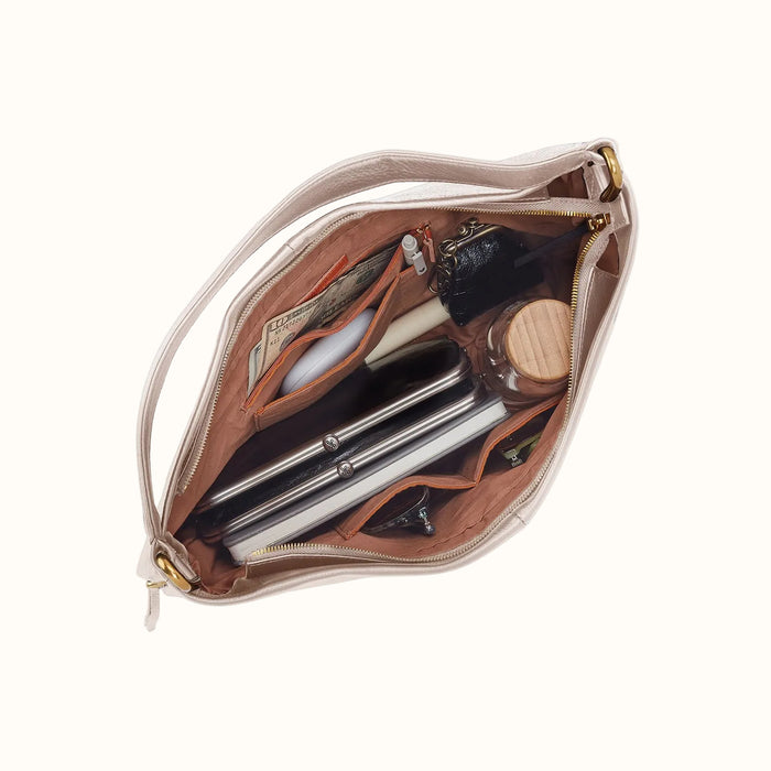 Harley Hobo In Pebbled Leather - Stonewash
