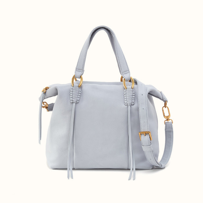 Harley Satchel In Pebbled Leather - Blue Pearl- FOL