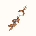 Howdy Charm Fob in Polished Leather - Truffle- FOL