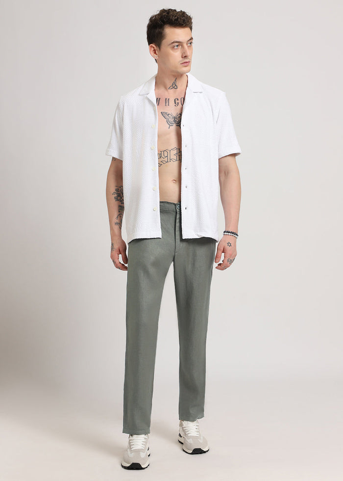 Hunter Green Linen Pant