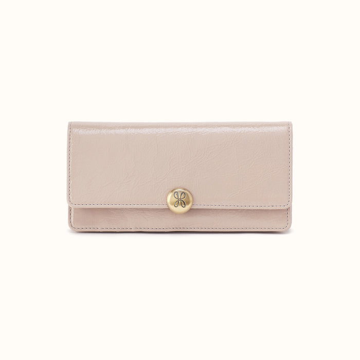 Hutton Large Wallet In Aniline Gloss Leather - Stone Gloss- FOL