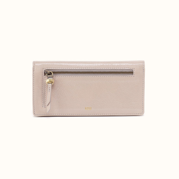 Hutton Large Wallet In Aniline Gloss Leather - Stone Gloss- FOL