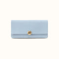 Hutton Large Wallet In Micrograin Leather - Dusted Sky- FOL