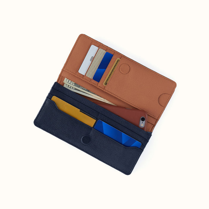 Hutton Large Wallet In Micrograin Leather