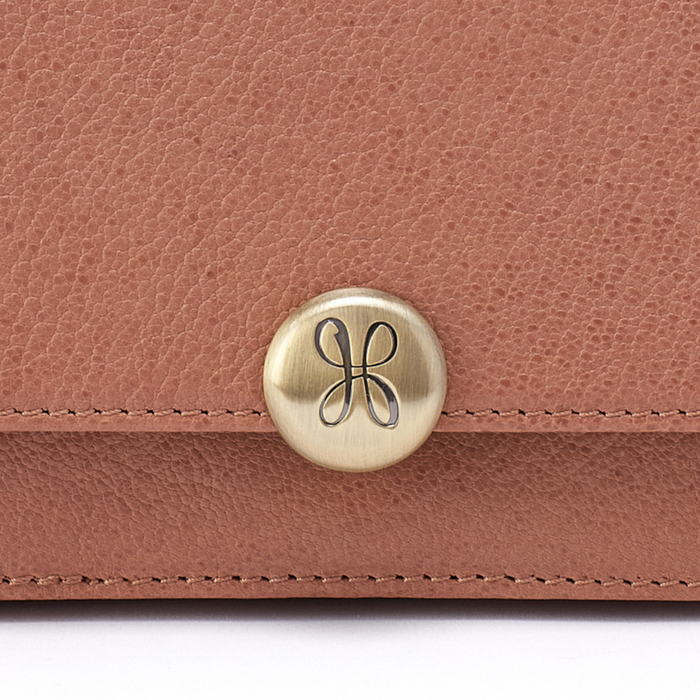 Hutton Large Wallet in Micrograin Leather - Glazed Donut