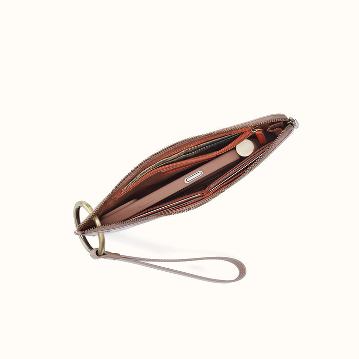 Jett Wristlet In Polished Leather