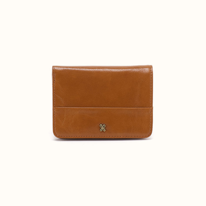 Jill Bifold Wallet In Polished Leather - Truffle