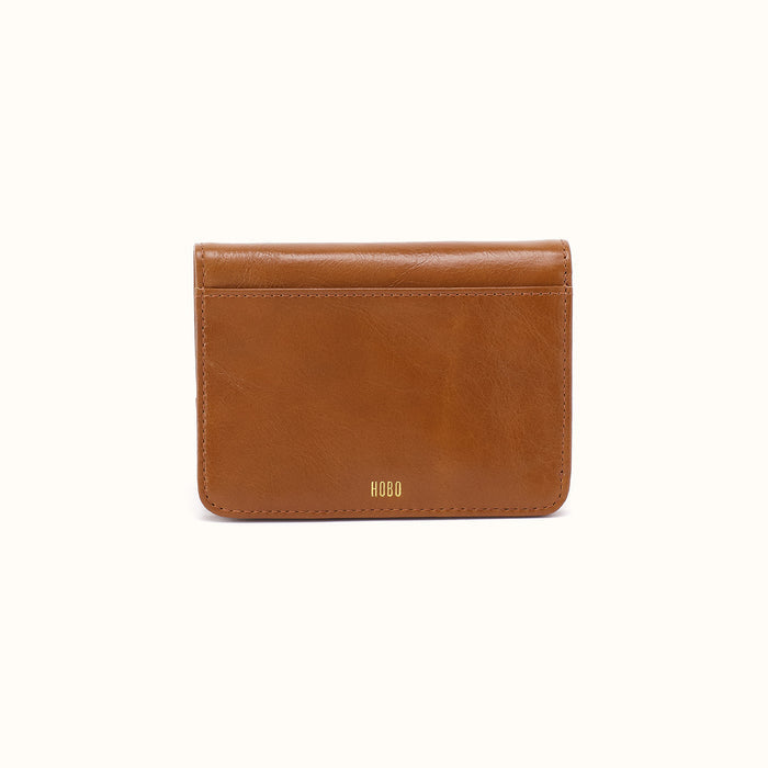 Jill Bifold Wallet In Polished Leather - Truffle