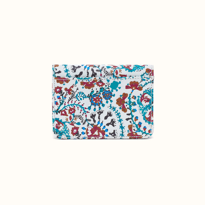 Jill Bifold Wallet in Printed Leather - Batik Blooms