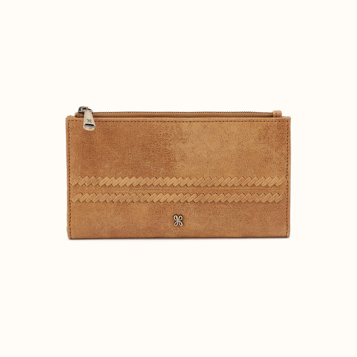 Jill Large Bifold Wallet In Buffed Leather - Whiskey