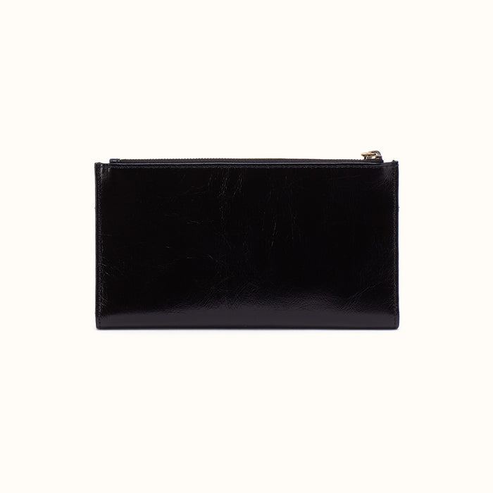 Jill Large Bifold Wallet In Polished Leather - Black