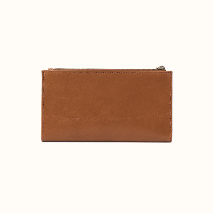 Jill Large Bifold Wallet In Polished Leather - Truffle