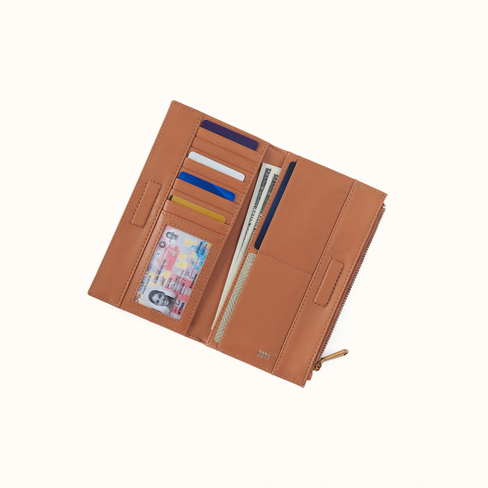 Jill Large Bifold Wallet in Sun-Perf Leather - Canyon Petal