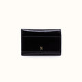 Jill Trifold Wallet In Polished Leather - Black