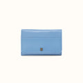 Jill Trifold Wallet In Polished Leather - Faded Denim- FOL