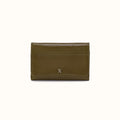 Jill Trifold Wallet In Polished Leather - Olive Veil- FOL