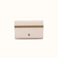 Jill Trifold Wallet In Polished Leather - Pale Flax- FOL