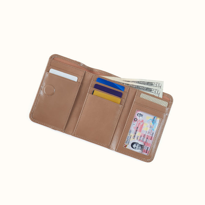 Jill Trifold Wallet In Polished Leather