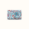 Jill Trifold Wallet in Printed Leather - Batik Blooms- FOL