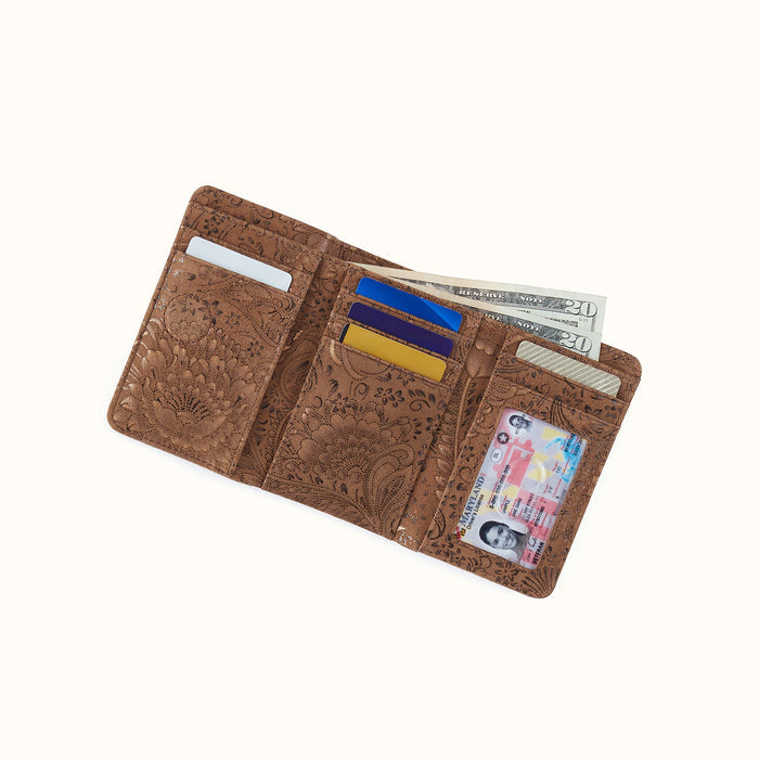 Jill Trifold Wallet In Printed Leather