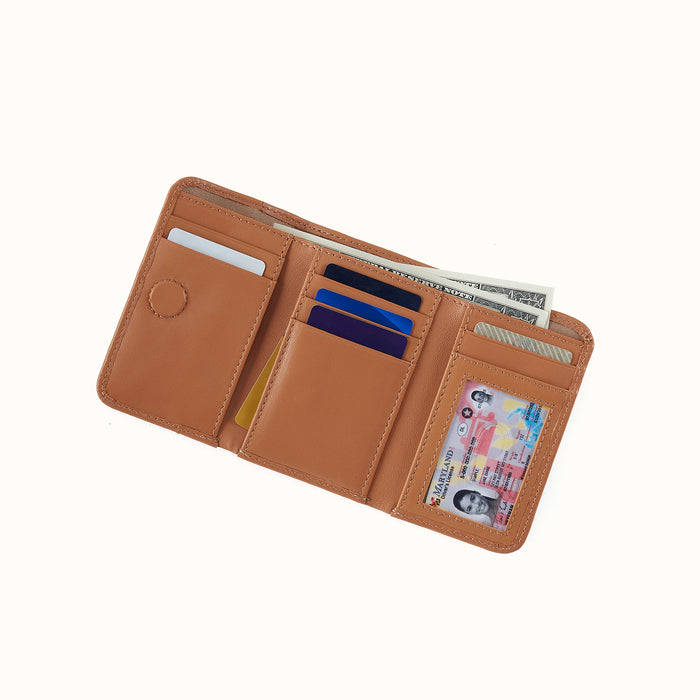 Jill Trifold Wallet in Sun-Perf Leather - Canyon Petal