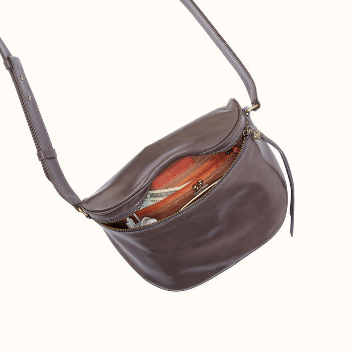 Juno Belt Bag in Polished Leather - Hearthstone