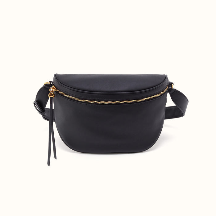 Juno Belt Bag In Smooth Leather - Black- FOL