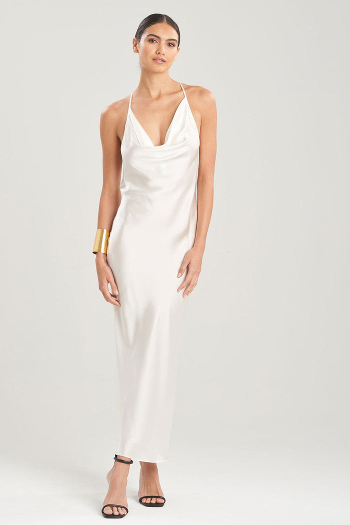 Key Essentials Silk T-Back Slip Dress