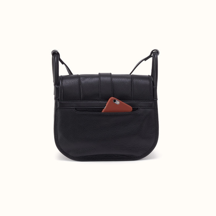 Kiva Large Crossbody in Pebbled Leather - Black