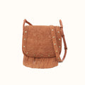 Kiva Large Crossbody in Suede Leather - Barley- FOL