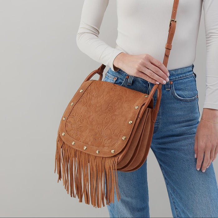 Kiva Large Crossbody in Suede Leather - Barley