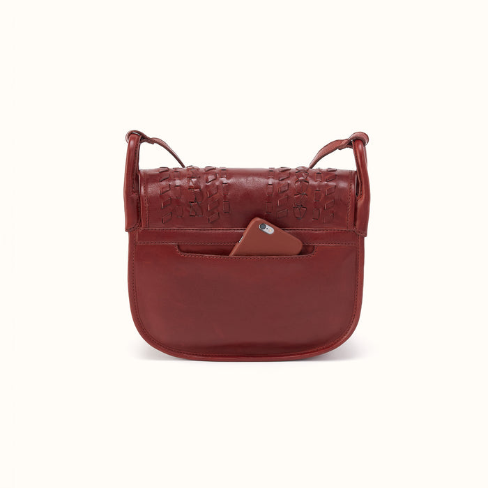 Kiva Large Crossbody in Washed Leather - Chestnut
