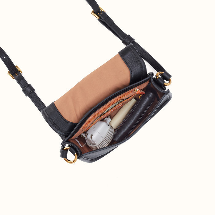 Kiva Small Crossbody In Pebbled Leather - Black