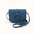 Kiva Small Crossbody in Pebbled Leather - Peacock Feather- FOL
