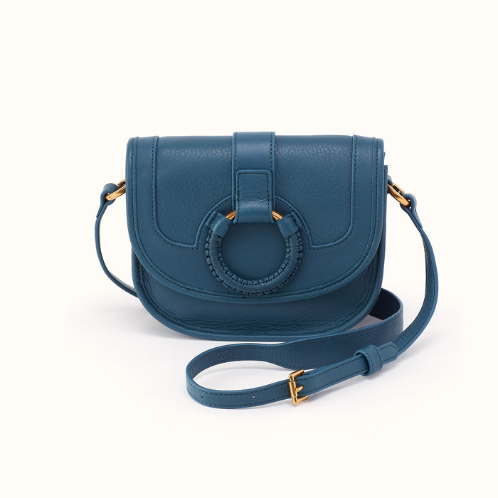 Kiva Small Crossbody in Pebbled Leather - Peacock Feather- FOL